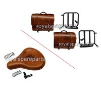 Per Reale Enfield Classico Reborn 350 Marroncino Marrone Sedile,Borse & Supporto