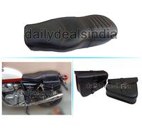 Per Reale Enfield Gt Continental 650 " Pelle Doppio Sedile Con Borsa "