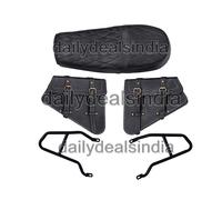 Per Reale Enfield Gt & Interceptor 650 " Nero Sedile/Pannier Borsa & Montaggio "
