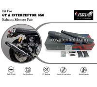 Per Reale Enfield Gt & Interceptor 650 " Silver Stallion Nero Silenziatore