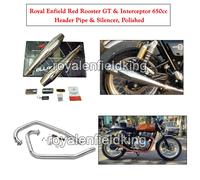 Per Reale Enfield Gt & Interceptor 650 Sx-Dx Red Rooster Silencer & Testata Tubi