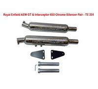 Per Reale Enfield Gt & Interceptor AEW Te 201 Cromo Marmitta Silenziatore Coppia