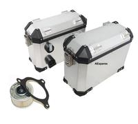 Per Reale Enfield Himalayan Alluminio Borse Argento Scatola Gremito Coppia S2u