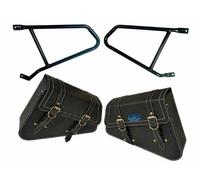 Per Reale Enfield Interceptor 650 Cc Montaggio Rails Nero Borsa Borse Coppia Aes
