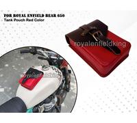 Per Reale Enfield Orso 650 Pelle Magnetico Serbatoio Borsellino Rosso & Nero