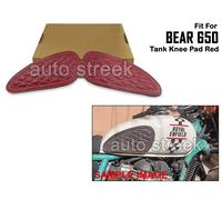 Per Reale Enfield Orso 650 Pelle Serbatoio Ginocchio Pad Rosso D3