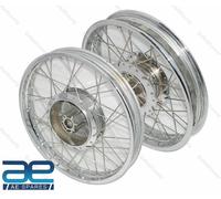 Per Reale Enfield Standard 350 19 " Anteriore & Ruota Cerchio Cromo + Ss