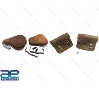 Per Reale Enfield Standard Electra Pelle Sella Borsa Anteriore & Retro Sedile