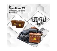 Per Reale Enfield Super Meteor 650 Marroncino Marrone Borsa Bisacce & Supporto
