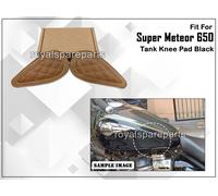 Per Reale Enfield " Super Meteor 650 Marroncino Marrone Pelle Tank Knee Pad