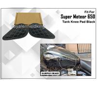 Per Reale Enfield Super Meteor 650 " Originale Pelle Ginocchio Serbatoio, Nero "