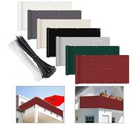 per recinzione 110 x 1400 cm, antivento, parasole per veranda, terrazza, cortile, patio, balcone, tortora con lacci (rosso vino 140 x 1000 cm)