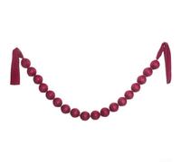 per Red Fabric Ball Garland 1.75m Natale Party String per | 18 sfere di stoffa, lunghezza 1,75 m, festosa per colore rosso, materiale in poliestere, installazione rapida a parete