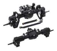Per Redcat Per Ascent-18 1/18 RC Crawler Parti Di Aggiornamento Assale Portale Anteriore E Posteriore In Alluminio Set Completo Di Assali Con Supporto Servo Assale RC(Black,Front Rear)