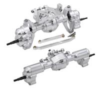 Per Redcat Per Ascent-18 1/18 RC Crawler Parti Di Aggiornamento Assale Portale Anteriore E Posteriore In Alluminio Set Completo Di Assali Con Supporto Servo Assale RC(Silver,Front Rear)