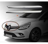 Per Renault 2012-19 CLIO IV 4 HB Copri Griglia Anteriore Cromata / Strisce 2p...