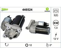Valeo Motorino d'avviamento 446524 – 1,4 kW, 12 V, 12 denti, rotazione oraria, Stop&Start no