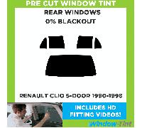 Per Renault Clio 5-door Hatchback 90-98 Pre Taglio Pellicola Finestrini 0% Buio