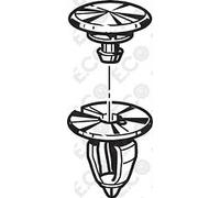 Per Renault Clio III 2005 Kit 10pz Bottone con Rivetto Fissaggio Porta-Pannello