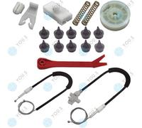 Per Renault Megane I Classic Set Riparazione Alzacristalli Seilzug - Frontale Dx