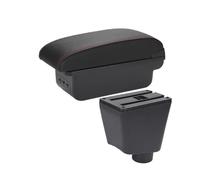 Per Renault Per Clio 4 Per Captur Per Clio 3 III IV Car Armrest Box Accessorie Storage Parts Interior Armrest(B1 Black red 3USB)