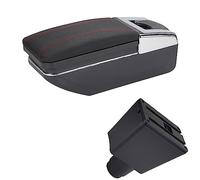 Per Renault Per Logan 2 Per Sandero 2 2010-2020 Auto Braccioli Auto Box Bracciolo Interno Retrofit Scatola Di Immagazzinaggio(C1 Black red No USB)