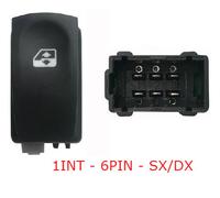 Per Renault Twingo 6.07>2.12 Pulsante Alzacristallo Porta Ant Dx Post Sx=Dx 6pin
