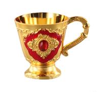 per retro Metal Wine Glass 30ml per Gold Alloy Bar Cup per(Oval Plate With Cup Red)