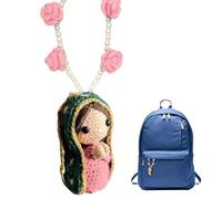 per Retrovisori,Crochet Vergine Maria | Decorazione Auto Ciondolo per Specchietto Retrovisore - Per SUV RV Sedan Veicolo Interni Casa Ufficio Compleanno Natale