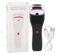 Per riscaldato, per il bigodino per ciglia, ricaricabile, illuminazione a LED, lunga durata, portatile, per il trucco di bellezza (Nero)