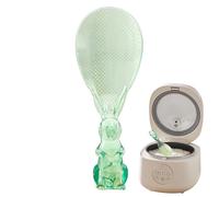 per riso, portacucchiai con coniglio, trasparente, cucchiaio multifunzione, per mescolare il servizio di preparazione, insalate, zuppe con base stabile per cucina pasticceria