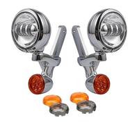 Per Road Per King FLHR 1994-2013 Per Electra Per Street Per Glide FLHX 2014-2021 Faro Per Moto Indicatore Di Direzione Faro Principale Faro Del Motociclo(Chrome set)