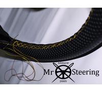 Per Rover P4 49-1964 Perforata Copertura Del Volante IN Pelle Giallo Doppio Stch
