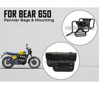 Per Royal Enfield Bear 650 "Borse Pannier In Pelle Nere E Supporto"