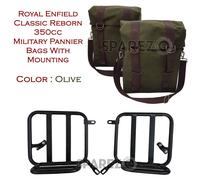 Per Royal Enfield Classic Reborn 350 borsa militare borsa oliva e coppia di...