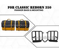 Per Royal Enfield Classic Reborn 350 Borse Pannier In Vera Pelle E Supporto D30