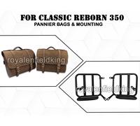 Per Royal Enfield Classic Reborn 350 Borse Pannier In Vera Pelle E Supporto D31