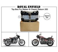 Per Royal Enfield Classic Reborn E Meteor 350 Pannier Top Box Nero E Argento 25L