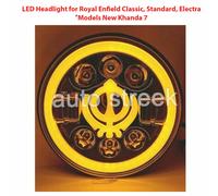 Per Royal Enfield Classic, Standard, Modelli Electra Nuovo Khanda 7" Faro A LED