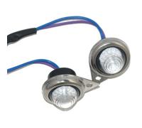 Per royal enfield Classico Blu Luce LED Pilot Lampada Set Con Cromo Cerchio Gec