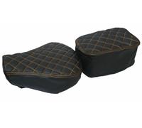 Per Reale Enfield Classico Anteriore & Posteriore Sedile Cover Nero Finta Aes