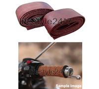 Per Royal Enfield D2 LH e RH Grip coppia avvolgente in pelle marrone...
