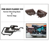 Per Royal Enfield Goan Classic 350 Borse Pannier Marroni Con Supporto Per Sella