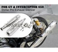 Per Royal Enfield GT e Interceptor 650 Red Rooster coppia silenziatori di...