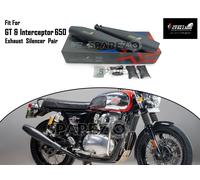 Per Royal Enfield GT e Interceptor 650 Silver Stallion silenziatore di...