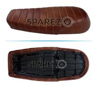 Per Royal Enfield GT e Interceptor 650cc "D23 Vera Pelle Doppio Sedile Marrone"