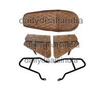 Per Royal Enfield Interceptor 650 "Borse Pannier Marrone Tan E Supporto Nero"