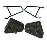 Per Royal Enfield Interceptor 650 CC Supporti E Borse Pannier Nere In Coppia GEC