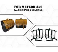 Per Royal Enfield Meteor 350 Borse Pannier In Vera Pelle E Supporto D29