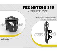 Per Royal Enfield Meteor 350 MASTER CYLINDER GUARD E OIL CONTAINER GUARD NERO